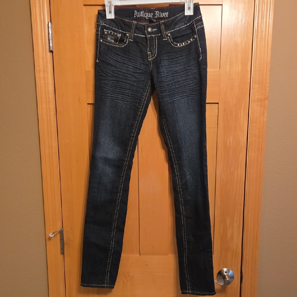 Antique Rivet Straight Leg Jeans
